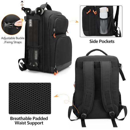 PGmoon Audio Mixer Travel Case Bag Compatible with RODECaster Pro, RODECaster Pro II, RC Duo, DJ Mixer Backpack with Plenty of Pockets for Microphones, Cables & More Podcast Equipment(Patent Design) - Image 4