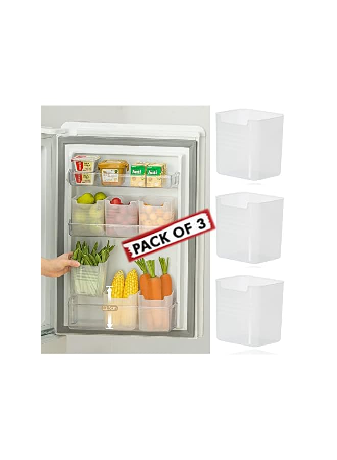 IAF Fridge and Freezer Bins Set of 3- Frosted Plastic Containers for Food Storage, Beverage Holder, and Pantry Organizer - Ideal for Refrigerator Door Space and Cabinet Kitchen essential - Image 5