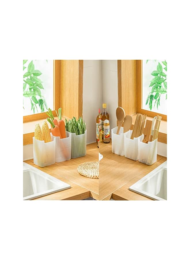 IAF Fridge and Freezer Bins Set of 3- Frosted Plastic Containers for Food Storage, Beverage Holder, and Pantry Organizer - Ideal for Refrigerator Door Space and Cabinet Kitchen essential - Image 4