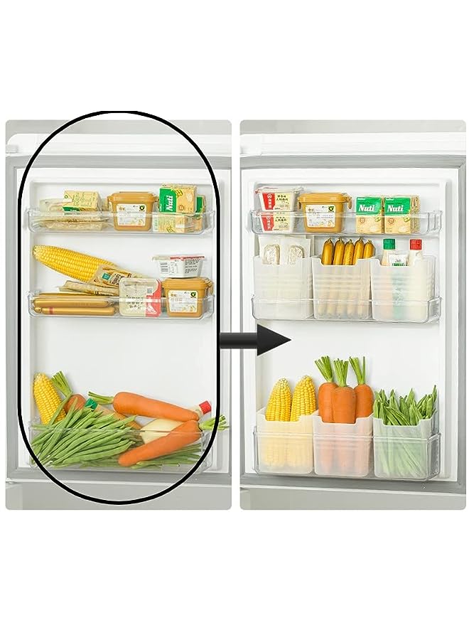 IAF Fridge and Freezer Bins Set of 3- Frosted Plastic Containers for Food Storage, Beverage Holder, and Pantry Organizer - Ideal for Refrigerator Door Space and Cabinet Kitchen essential - Image 3