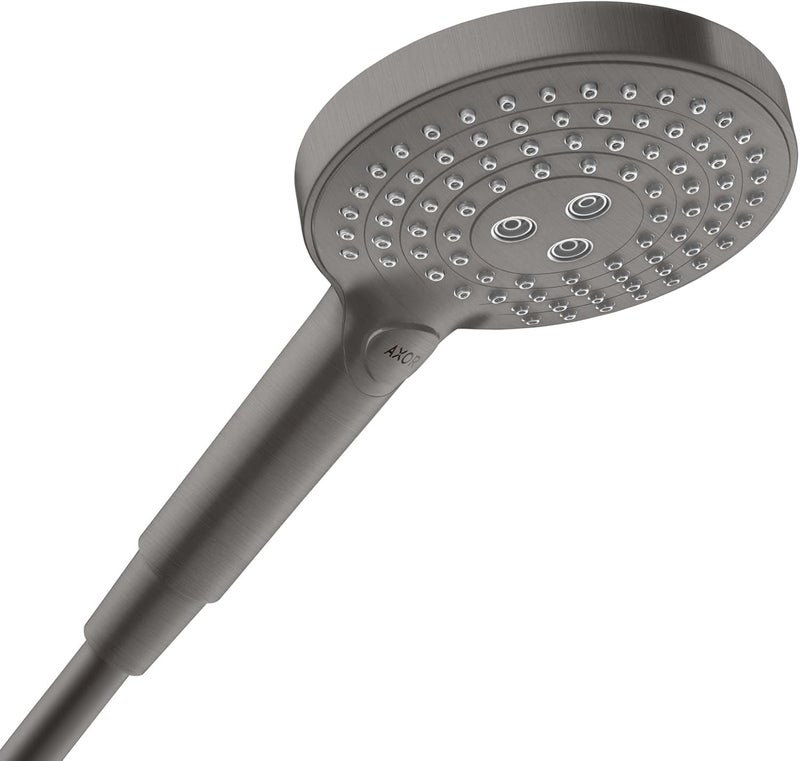 AXOR AXOR ShowerSolutions 5inch Modern Handheld Shower Head 3Spray PowderRain Full and Massage in Brushed Black Chrome 26053341 