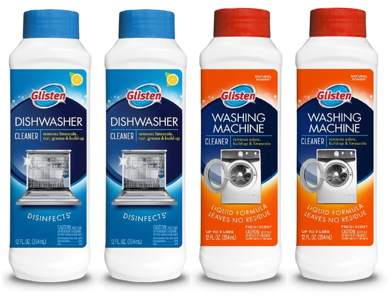 Glisten Dishwasher Magic Machine Cleaner and Disinfectant 2-Pack and Washer Magic Washing Machine Cleaner and Deodorizer 2-Pack - Image 1