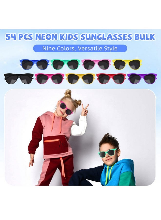 Kathfly 54 Pcs Neon Kids Sunglasses Bulk Party Favors 9 Colors Novelty Sun Glasses Set 80'S Style Sun Glasses Outdoor Summer Supplies Birthday Goody Bag Gift Cool Decorations For Kids Boys And Girls  - Image 5