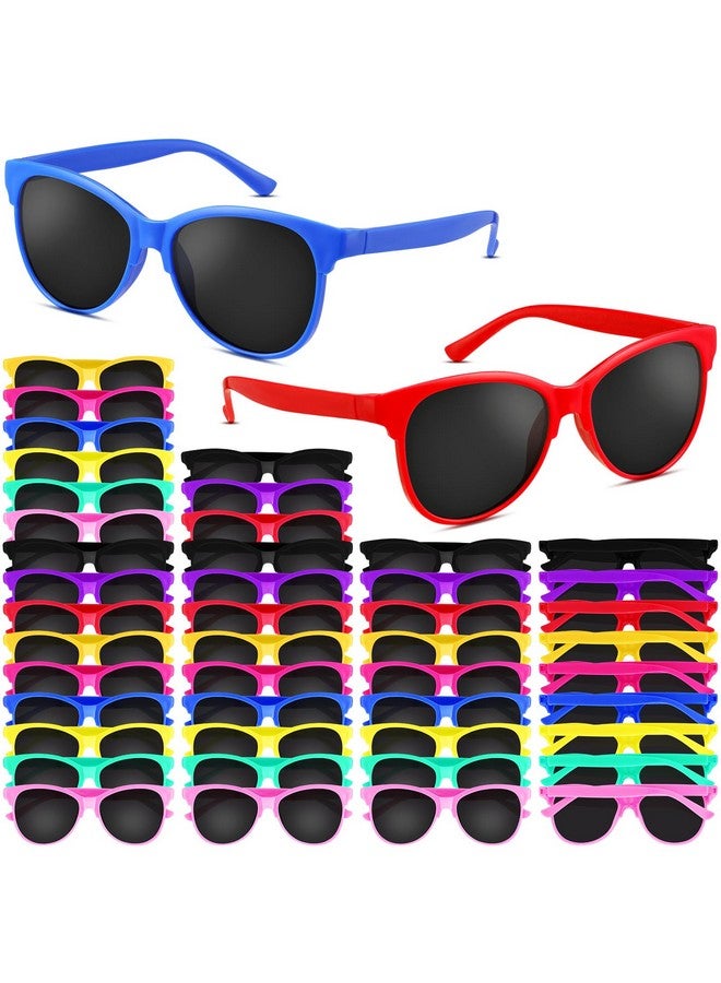 Kathfly 54 Pcs Neon Kids Sunglasses Bulk Party Favors 9 Colors Novelty Sun Glasses Set 80'S Style Sun Glasses Outdoor Summer Supplies Birthday Goody Bag Gift Cool Decorations For Kids Boys And Girls  - Image 1