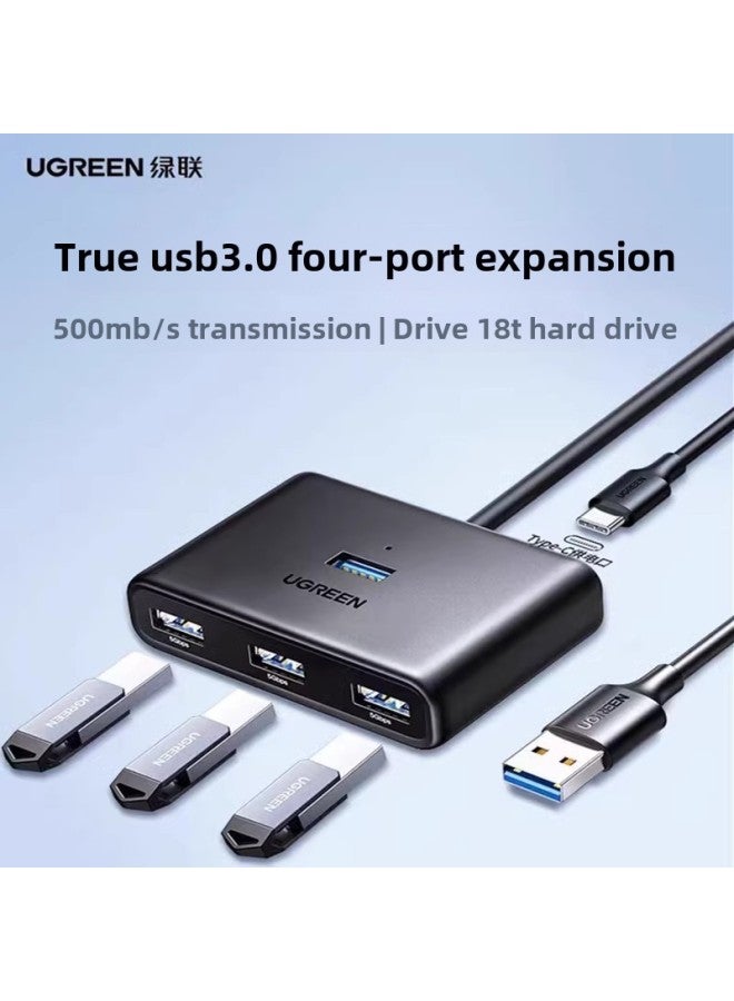 Green Union CM688 USB3.0 Splitter High Speed 4 USB Expansion Typec Hub HUB3.0 1 Drag 4-Number Of Interfaces:White/with Line 1.15704m  - Image 1