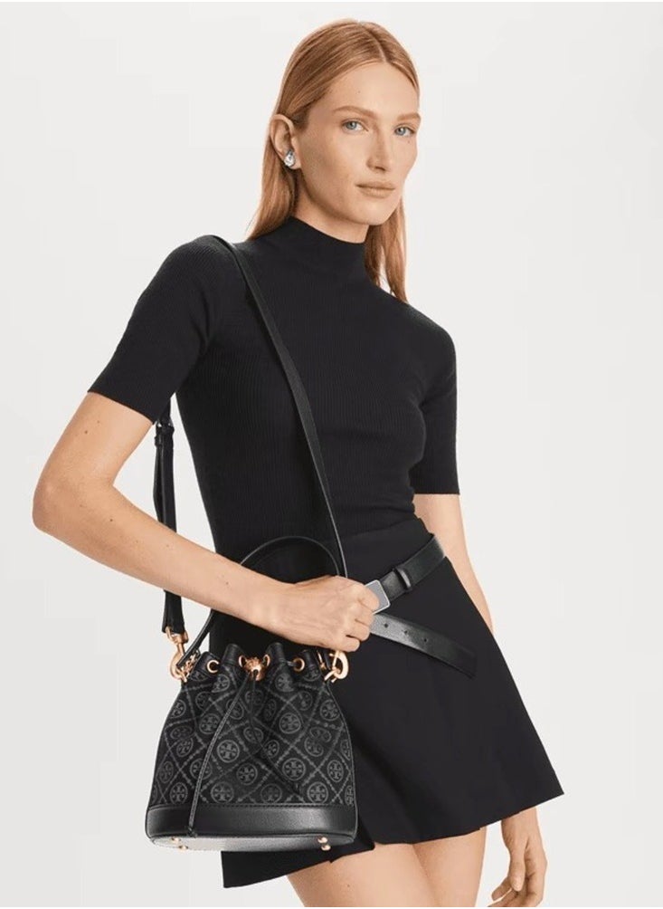 TB - Tory Burch Large T Monogram Jacquard Bucket Bag - Image 1