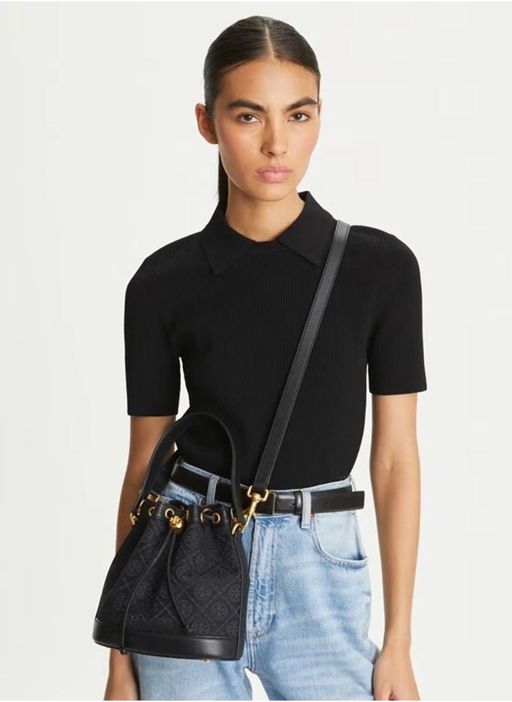 TB - Tory Burch Large T Monogram Jacquard Bucket Bag - Image 1