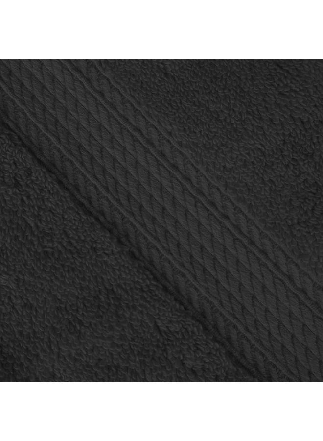 Superior مجموعة مناشف قطنية مصرية صلبة ممتازة، منشفة يد 20” × 30”، منشفة استحمام 30” × 55”، قطعة قماش 13” × 13”، سوداء، 3 قطع - Image 3