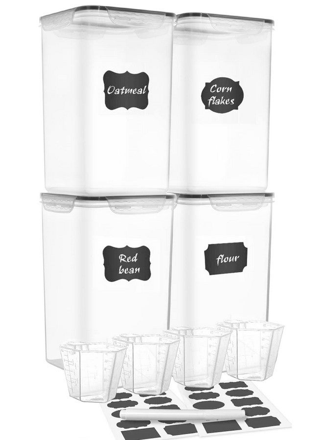 M MCIRCO M MCIRCO Extra Large 7qt / 6.5L/220oz Tall Food Storage Containers, WIDE & DEEP, 4-Piece Plastic Airtight Kitchen Pantry Storage Containers for Flour, Sugar, with 4 Measuring Cups,20 Labels  - Image 2