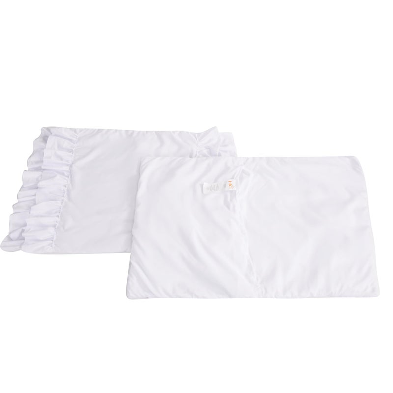 Hi -G HIG Pack of 2 Farmhouse Ruffle Pillow Shams, Standard Size White French Country Style Vintage Pillowcases with Handcraft Ruffle, Boho Frilly Pillow Shams for Bedroom, Microfiber, 20" X 26" (Emory) - Image 5