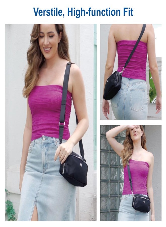 Pander Crossbody Sling Bag - Everyday Purse with Adjustable Strap, Perfect for Travel, Errands, and Daily Use, Black Onyx, 8.65 x 3.15 x 5.5 inches, Crossbody Sling Bag With Zippered Back Pocket - Image 2