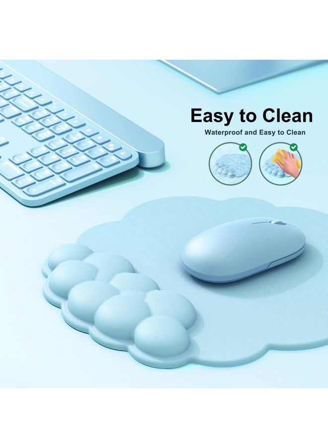 MOKURU Cloud Mouse Pad with Wrist Rest, Cloud Keyboard Wrist Rest, Wrist Rest for Computer Keyboard, Cloud Mouse Pad Wrist Support, Ergonomic Cloud Keyboard Mouse Wrist Support (Blue) - Image 4