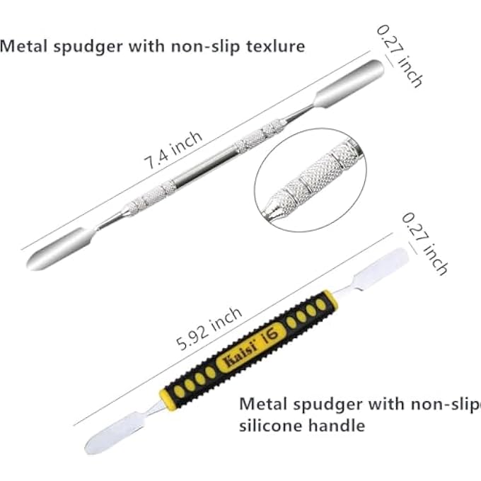rayihni YKINGDER PROFESSIONAL ELECTRONICS OPENING PRY TOOL REPAIR KIT WITH METAL SPUDGER NON-ABRASIVE NYLON SPUDGERS AND ANTI-STATIC TWEEZERS FOR CELLPHONE IPHONE LAPTOPS TABLETS AND MORE, 20 PIECE - Image 2