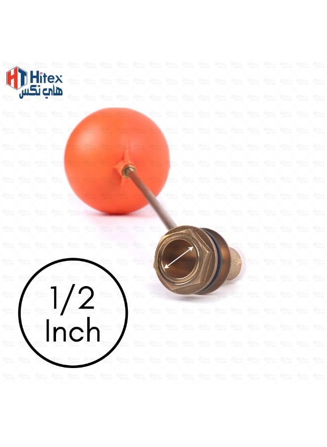 هيتكس صمام تعويم نحاسي من بيجلر مزود بكرة بلاستيكية | صمام تحكم في مستوى خزان المياه عالي التحمل | صمام سباكة موثوق للخزانات والأنظمة الصناعية وأنظمة تخزين المياه المنزلية (نصف بوصة) - Image 2