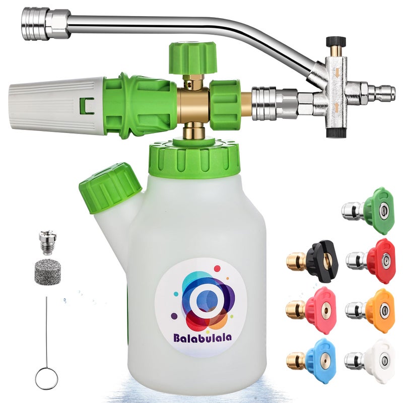 balabulala Foam Cannon for Pressure Washer with Dual Connector Balabulala Car Foam Cannon with dual adapter M22 and 14 Quick Connect4200 PSI - Image 2