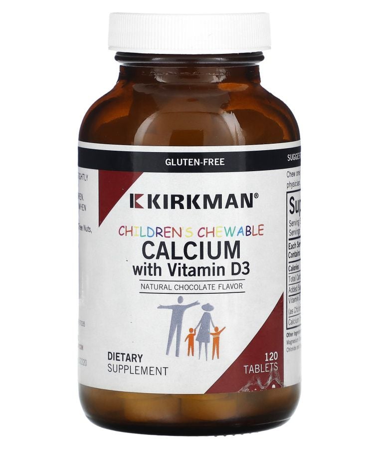 Kirkman Labs Children's Chewable Calcium with Vitamin D3 Natural Chocolate 120 Tablets