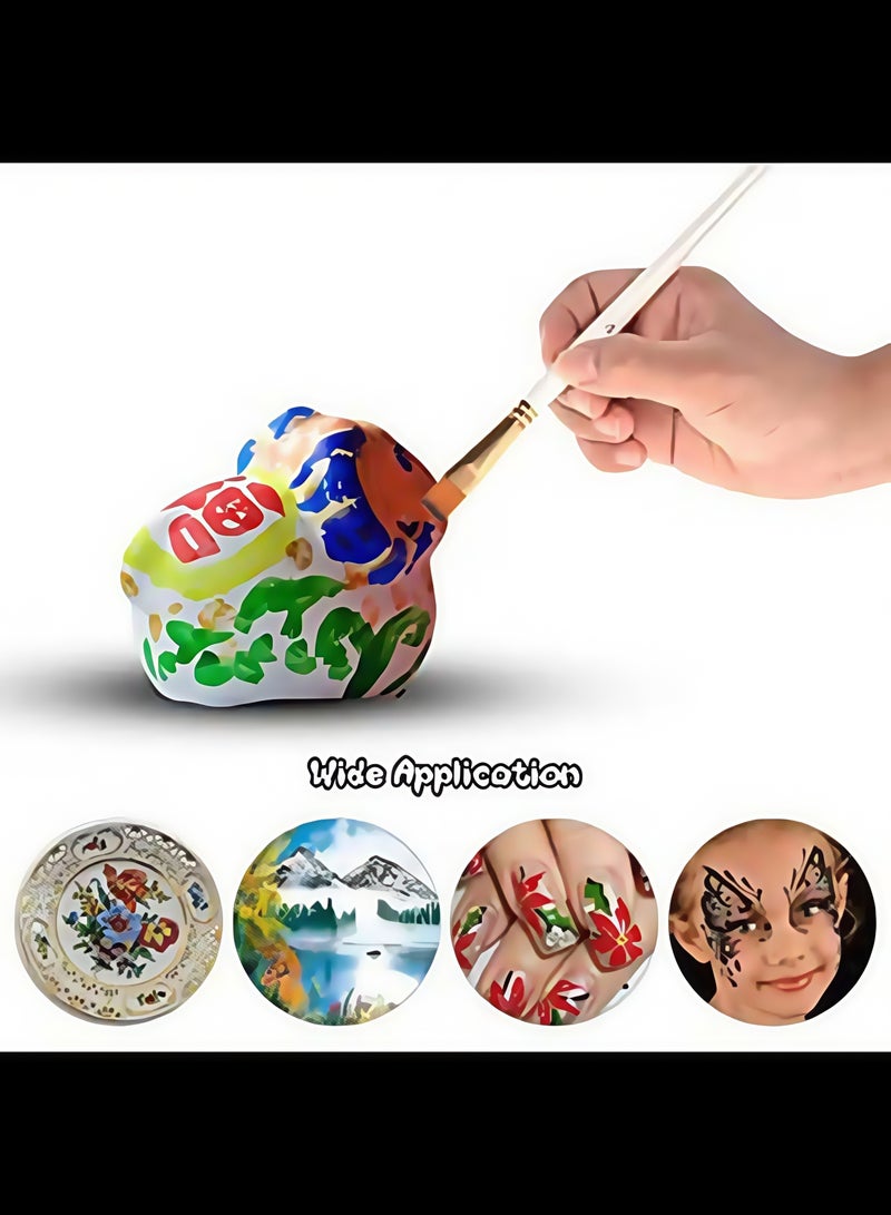 18-Piece Paint Brush Set – 15 Nylon Brushes with Standing Organizer & Sponge for Acrylic, Watercolor & Oil Painting (White) - Image 5