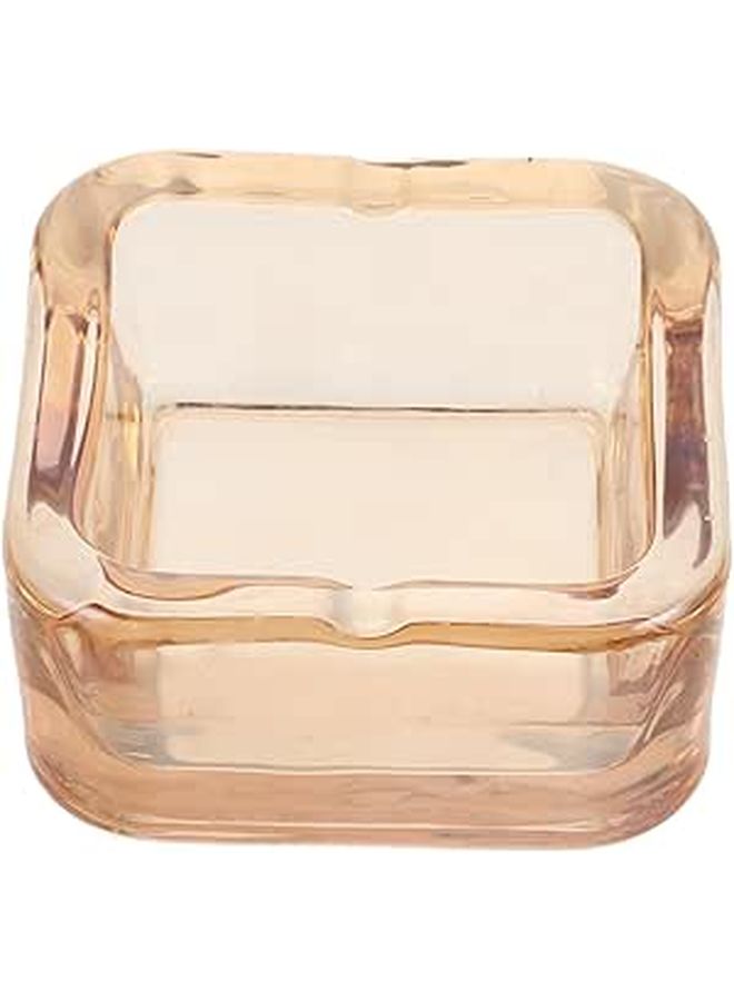 Amber Glass Ashtray Portable Decorative for Home Car Patio Office - Image 1