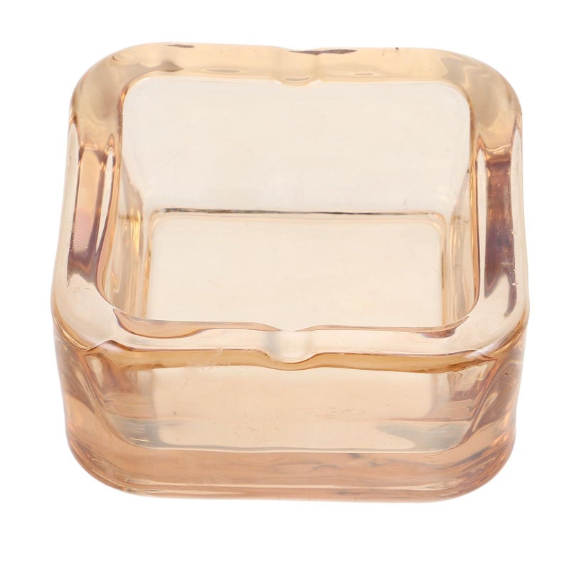 Amber Glass Ashtray Portable Decorative for Home Car Patio Office - Image 2