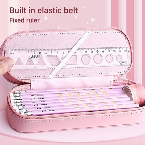 Parshya Pencil Case Double Layer 3D Cute Pencil Pouch Aesthetic Pencil Case for Girls Large Capacity Pen Pencil Pouch Multifunctional Stationery Organizer for School (Peach Girl) - Image 5