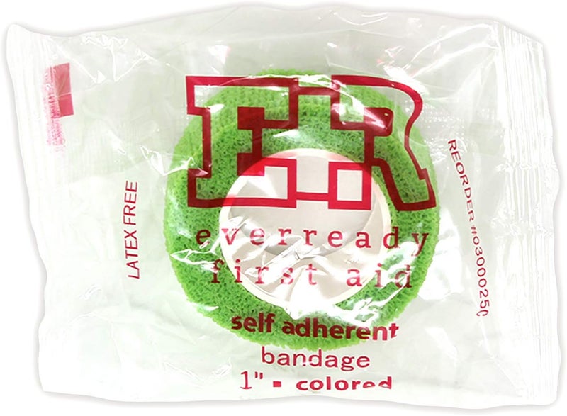 Ever Ready First Aid ضمادات لاصقة ذاتية الالتصاق للإسعافات الأولية من إيفر ريدي لعلاج الالتواءات والتورمات للرياضة والحيوانات الأليفة بألوان قوس قزح 1 × 5 يارد 30 قطعة - Image 4