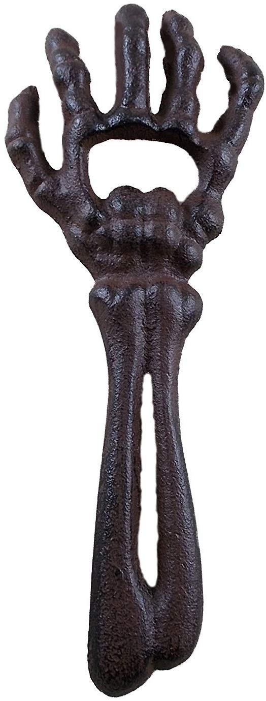 Upper Deck Cast Iron Skeleton Hand Themed Beverage Bottle Opener - Image 1