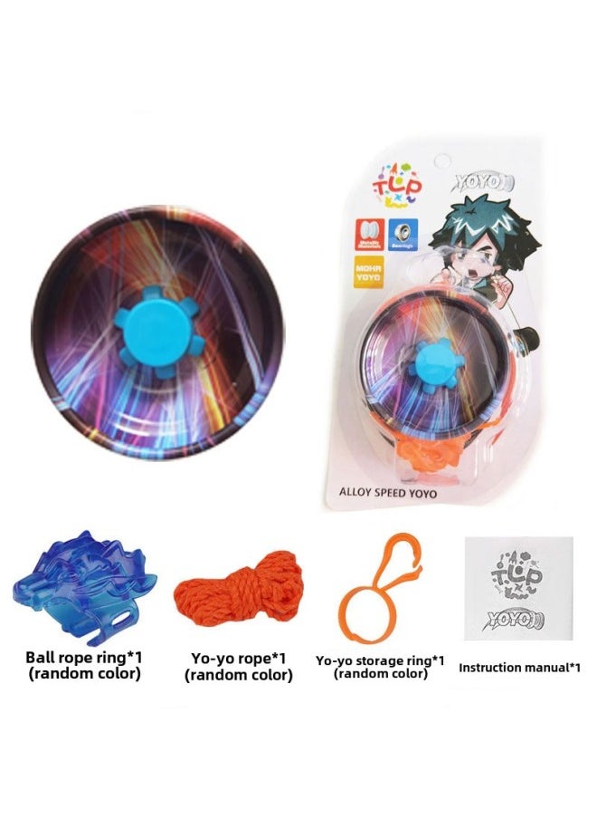 Generic - Special Alloy Yo-yo Yo Automatic Sleep Swing Dead Sleep Live Sleep YOYO Ball [send Gloves]]-Color:Purple Alloy Cyclone Yo-yo (no Lights) + Hanging Ring - Image 1