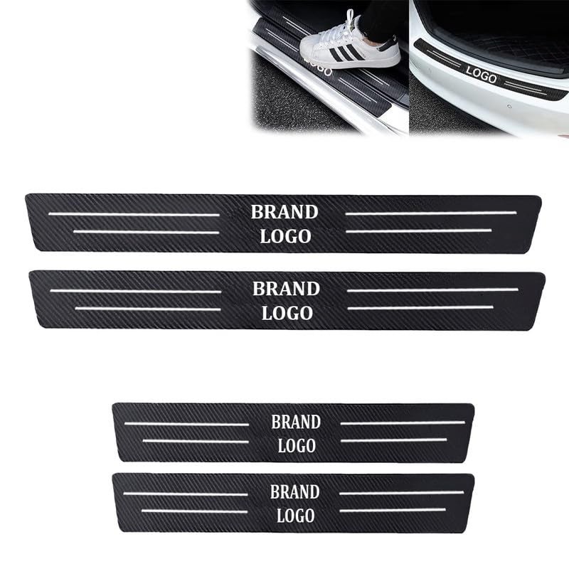 Pivdo Car Door Carbon Fiber Wrap Film Sill Edge Anti Scratch Door Guard for Basalt, C3, C5, XE, XF, XJ, F-Pace, F-Type, Aspire, Ecosport, Endeavour, Fiesta, Figo, Aveo, Captiva, Enjoy, Tavera, Fiat - Image 1