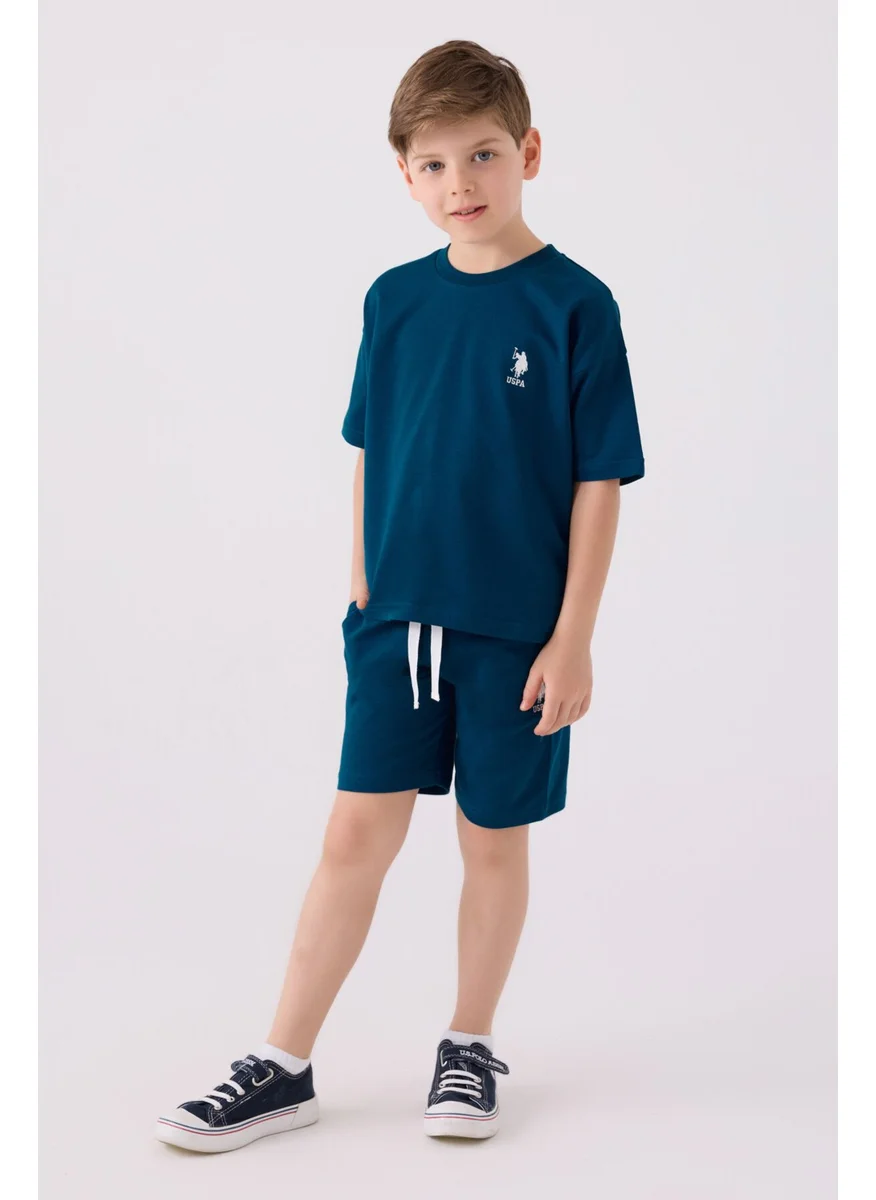 يو اس بولو اسن Boys Bermuda Suit Petrol