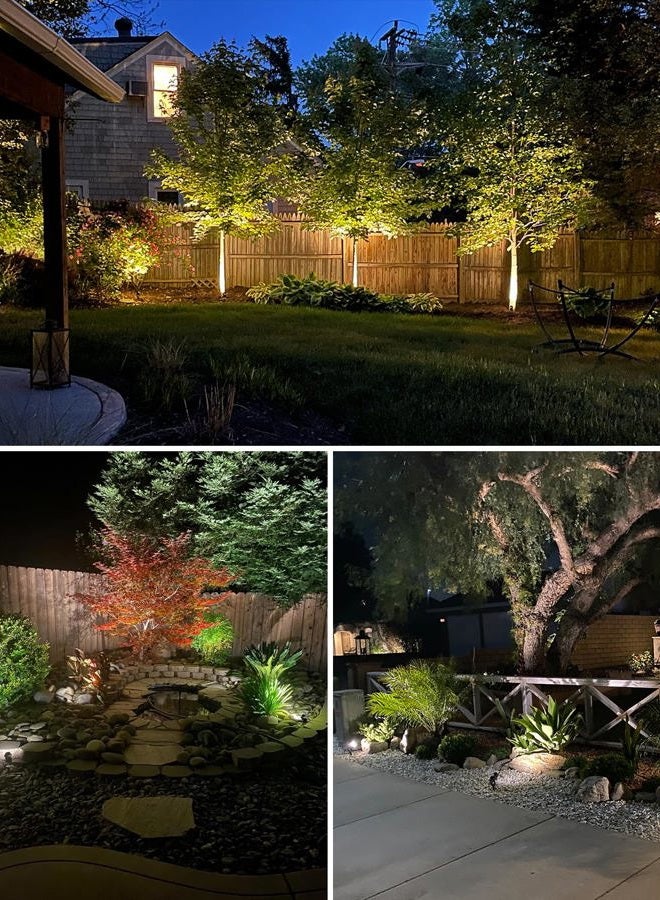 SUNVIE 12W Low Voltage LED Landscape Lights with Connectors, Outdoor 12V Super Warm White (900LM) Waterproof Garden Pathway Lights Wall Tree Flag Spotlights with Spike Stand (10 Pack with Connector) - Image 5