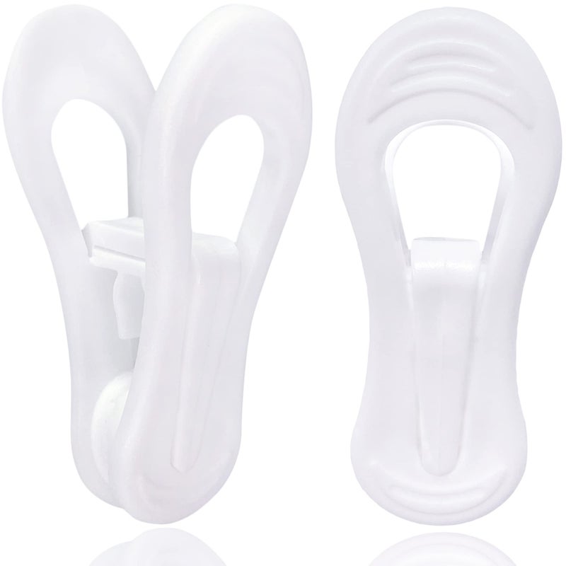 TOFIIGREM White Hanger Clips 50 Pack, Multi-Purpose Plastic Hangers Clips Perfect for Plastic Clothes Hangers, Clothes Pins Finger Clip for Skirt Pants Hangers - Image 1