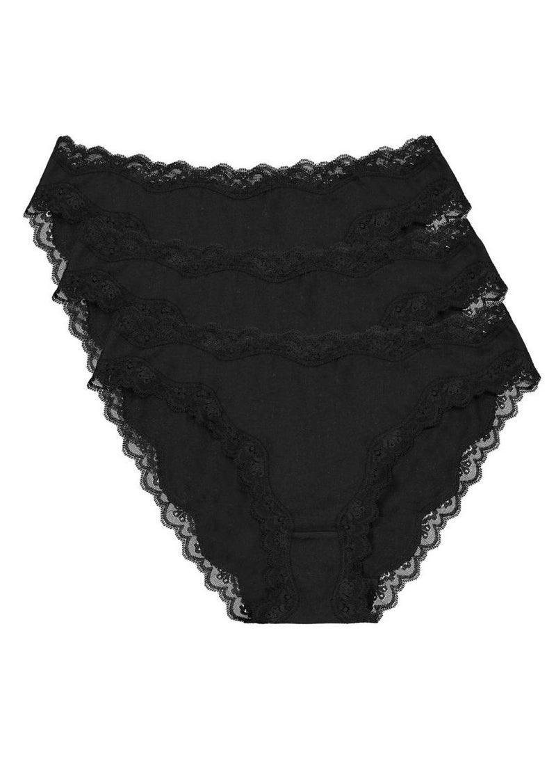 Mesery Bundle OF (3) Cotton Panties Dantel - Black  - Image 1