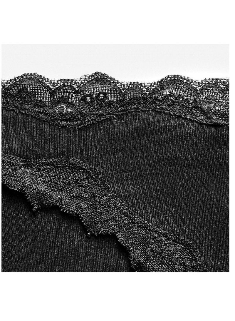 Mesery Bundle OF (3) Cotton Panties Dantel - Black  - Image 2