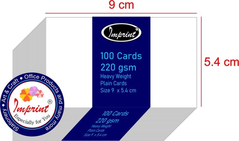 IMPRINT'S 100 White Card Paper Business Cards Blank for Home & Office use Can Write on and are Used for Various Purposes - Image 4
