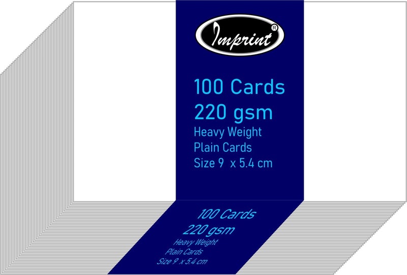 IMPRINT'S 100 White Card Paper Business Cards Blank for Home & Office use Can Write on and are Used for Various Purposes - Image 1