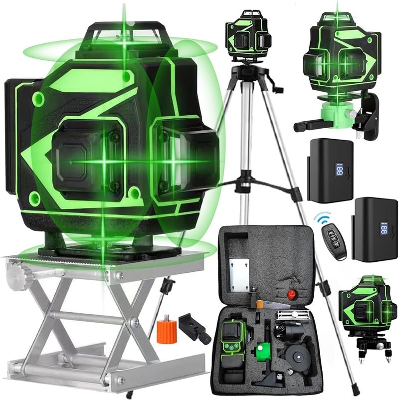 VINSOC Laser level 360 self leveling 4D 16 Lines APP Remote Control Level Tool with Self Leveling Laser Level 4x360° Vertical Horizontal Cross with 2 Rechargeble Battery - Image 1