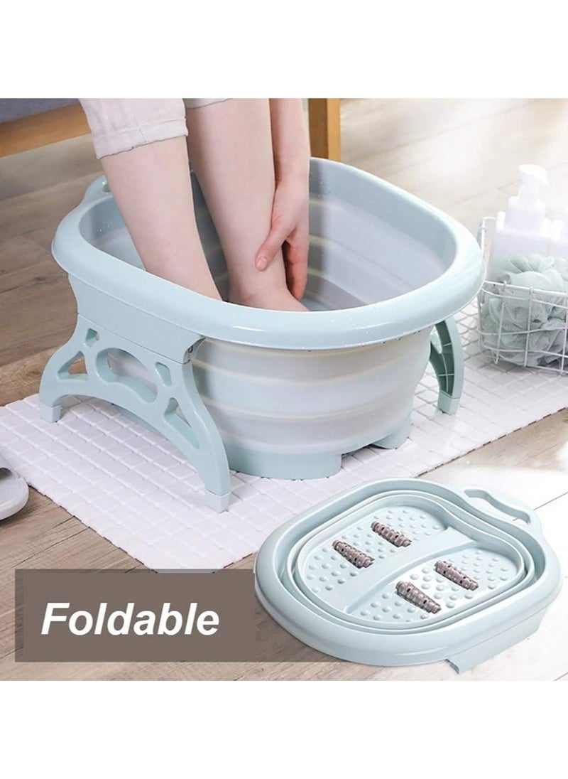 Kimaya Foot Soak, Stress Relief Collapsible Foot Spa, Foot Soak Bath Tub with Massaging Rollers, Spa Basin for Soaking Tired & Sore Feet, Green  - Image 2