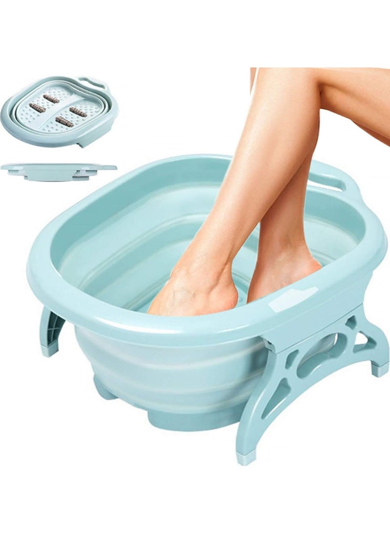 Kimaya Foot Soak, Stress Relief Collapsible Foot Spa, Foot Soak Bath Tub with Massaging Rollers, Spa Basin for Soaking Tired & Sore Feet, Green  - Image 1