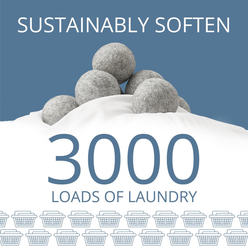 GLEENER Dryer Dots Fabric Softener | 100% New Zealand Wool | Extra large 3 pack | Grey (3) - Image 2