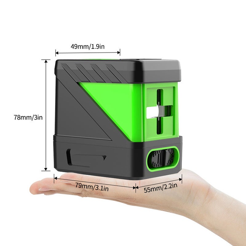 Green Laser Level: 2 Green Lines Compact Lightweight Portable - Optical Glass Clear Light Self-Test Calibration for Indoor Outdoor Construction DIY Projects - Image 3