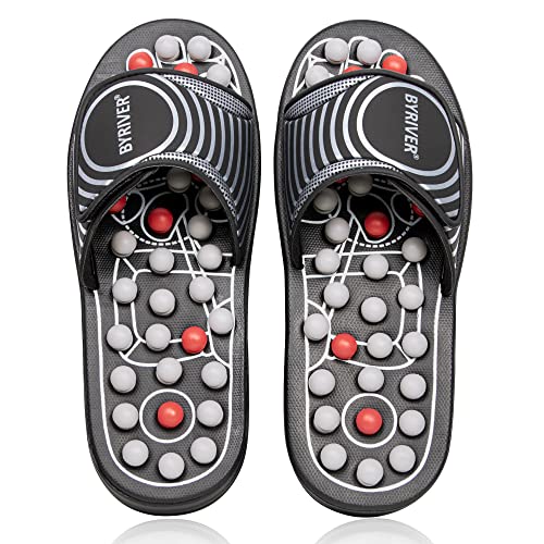 BYRIVER Plantar Fasciitis Relief Foot Massager Slippers Sandals Shoes for Men Women Foot Care Relaxation Wellness Gifts for Mom Dad Stress Relief Tense Muscle Relaxer 02M - Image 1