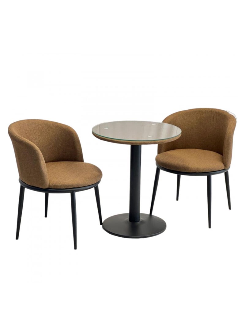 Living 3-Piece Classic  Round Table With 2 Chairs Set 59*70 CM 