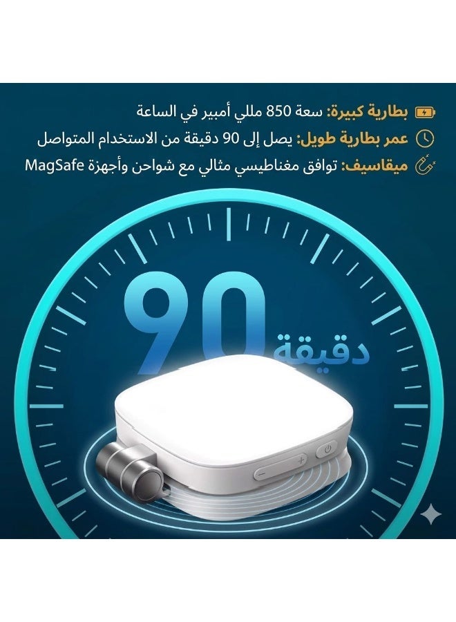 مصباح سيلفي مغناطيسي مع مراية-أبيض - Image 4