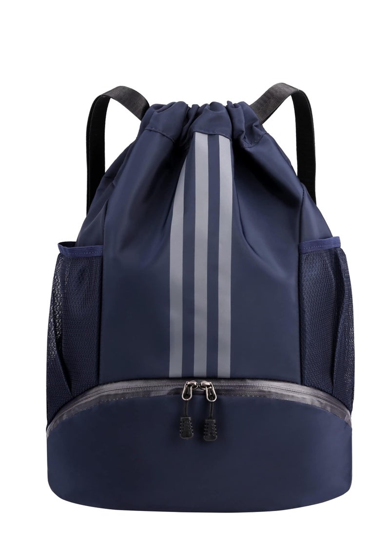TRASSLE Drawstring Backpack Drawstring Bag Gym Sack String Bag, Basketball Bag Bundle Pocket Drawstring Backpack Student School Bag Football Bag Storage Bag Large Capacity Fitness  - Image 1