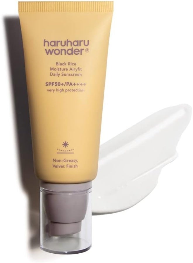 haruharu Wonder Black Rice Moisture Airyfit Daily Sunscreen, SPF50+/PA++++ Very High Protection, Non-Greasy Velvet Finish, 50 ml / 1.69 fl.oz - Image 1