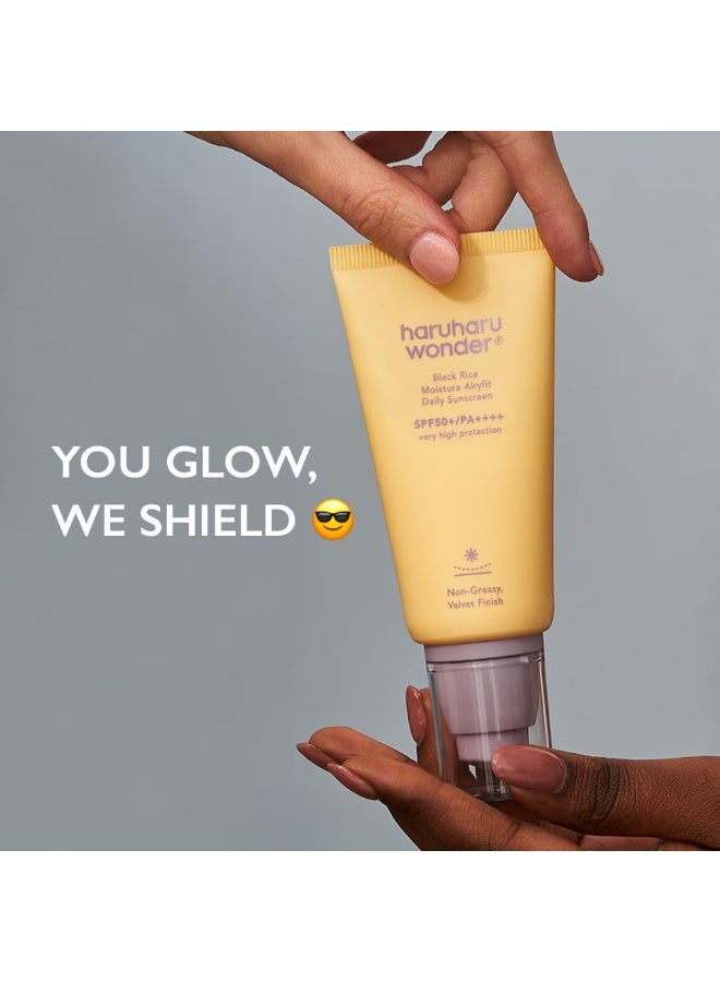 haruharu Wonder Black Rice Moisture Airyfit Daily Sunscreen, SPF50+/PA++++ Very High Protection, Non-Greasy Velvet Finish, 50 ml / 1.69 fl.oz - Image 2