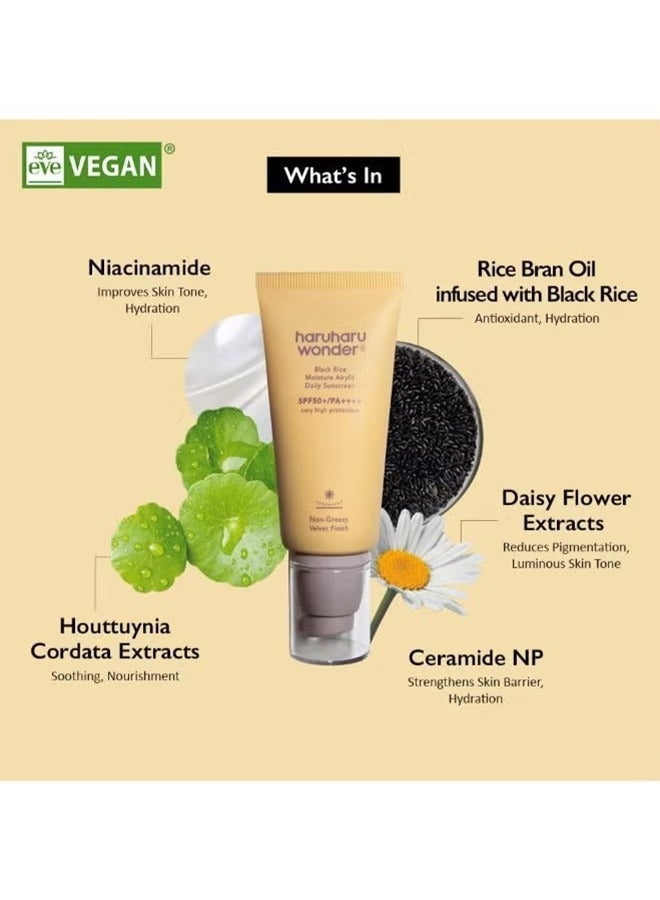 haruharu Wonder Black Rice Moisture Airyfit Daily Sunscreen, SPF50+/PA++++ Very High Protection, Non-Greasy Velvet Finish, 50 ml / 1.69 fl.oz - Image 3