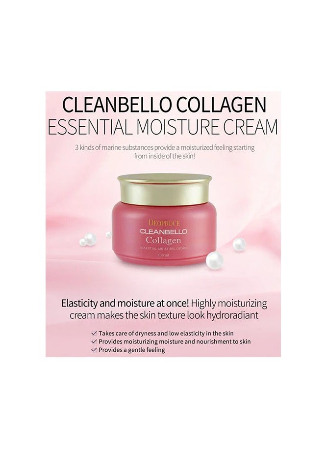 DEOPROCE - DEOPROCE CLREANBELLO COLLAGEN  ESSENTIAL MOISTURE CREAM 100ml - Image 1