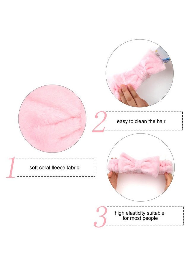 Semato Bachelorette Party Favor Set Bride Spa Headband 1 Pack Bride White Headband And 7 Pcs Bridesmaid Pink Headband Skincare Headbands For Women Cute Bow Head Bands Party Supplies - Image 5