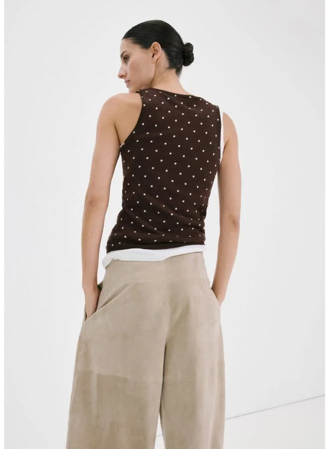 مانجو Polka-dot knitted top